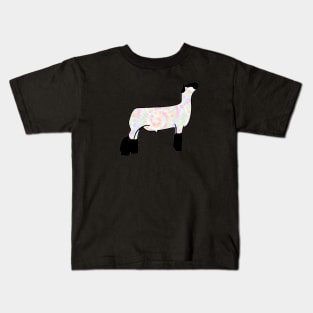 Rainbow Tie Dye Market Wether Lamb Silhouette 2 - NOT FOR RESALE WITHOUT PERMISSION Kids T-Shirt